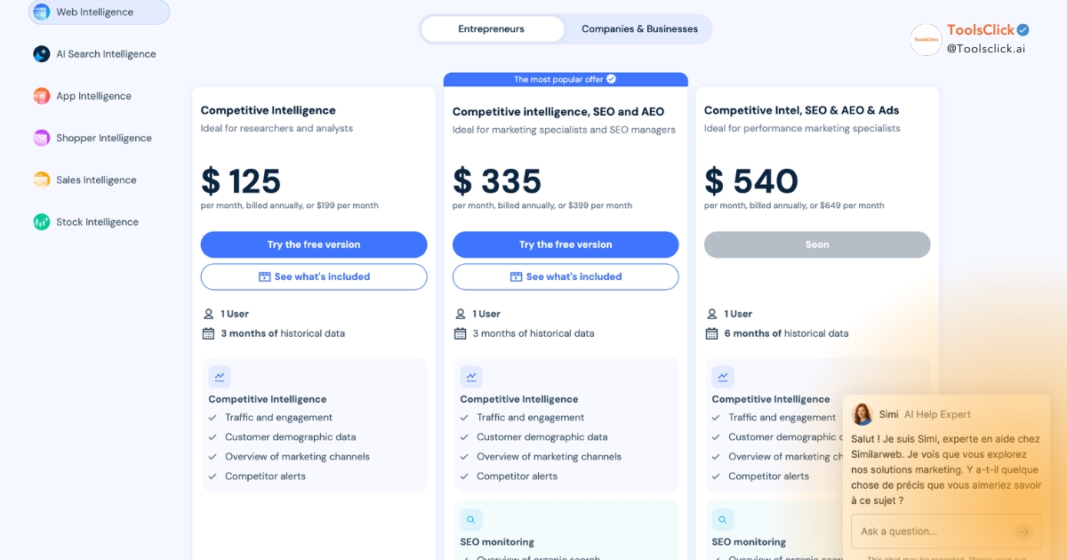 Bảng giá Similarweb chính hãng