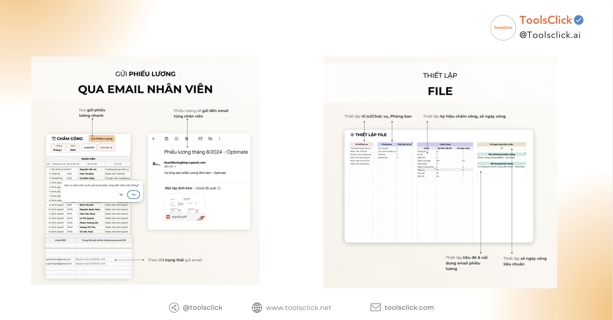 File Chấm Công & Tính Lương Tự Động Thiết lập bảng chấm công mẫu